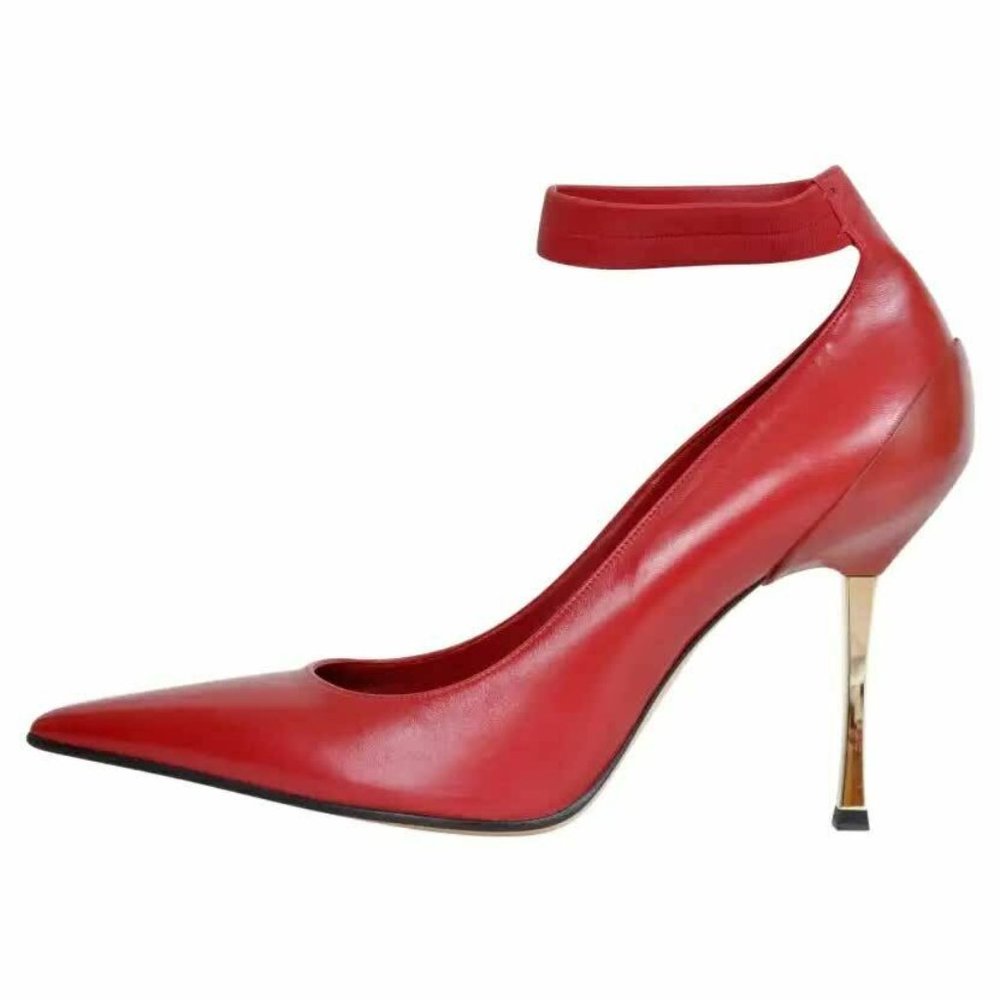 F/W 1997 Tom Ford for Gucci Red Leather Ankle-Strap Stiletto Shoes 40 - 10 *NEW!